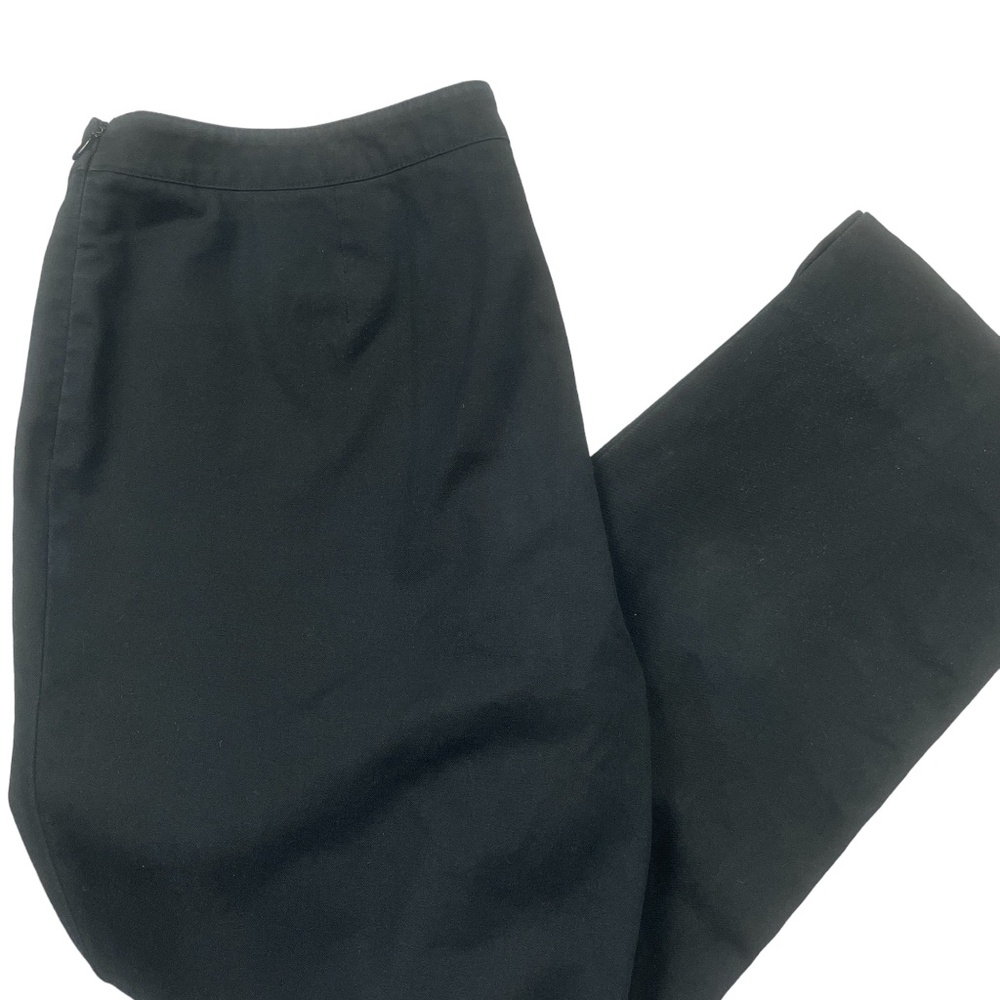 Lafayette 148‎ 10 Black Straight Leg Side Zip Casual Cotton Elastine